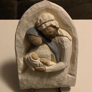 Willow tree Handcrafted Nativity Scene Sculpture in Blue and Cream